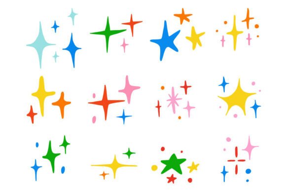 Download Colorful Sparkle Star Burst Element Set - Element set Collection