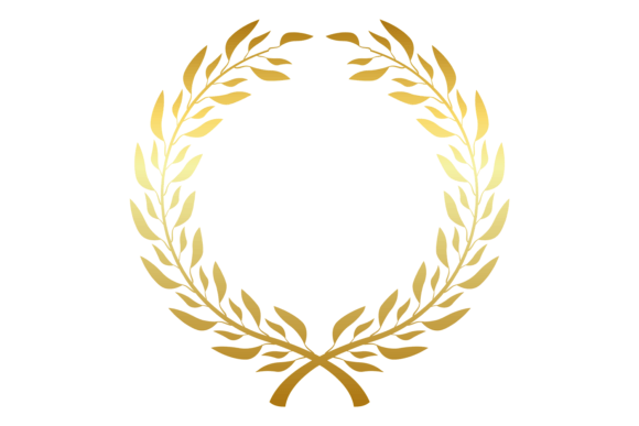 Download Decorative Round Wreath Badge. Golden Fo - Gold Collection
