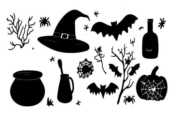 Download Spooky Silhouette Vector Element Set - Element set Collection