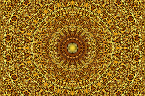 Download Golden Seamless Flower Mandala Pattern - Gold Collection
