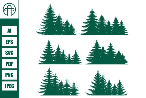 Download Pine Tree Silhouette Element Set - Element set Collection
