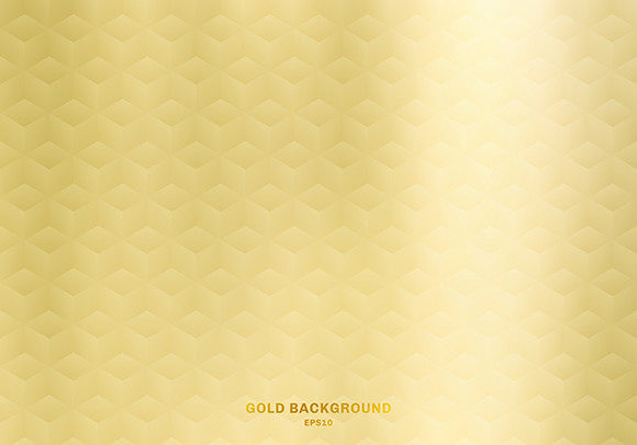 Download 3D Cubes Pattern Gold Luxury Background - Gold Collection