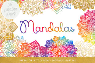 Download Mandala Clipart Set - Rainbow & Gold - Indian, Thai, Yoga, Holistic Circles - Colorful Mandalas - Gold Collection
